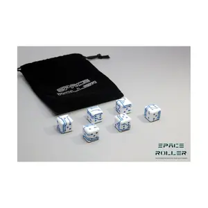 Белый с синими канавками (6), Futuristic Dice - d6