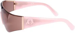 Солнцезащитные очки Moncler Ombrate ML0247 72E, розово-золотые, 0 мм, Shiny Pink/White-details/Brown