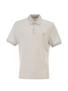 Поло с принтованным логотипом Brunello Cucinelli, бежевый