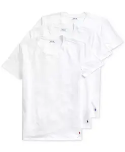 Мужские классические хлопковые майки-борцовки Slim-Fit, 3 шт Polo Ralph Lauren, белый