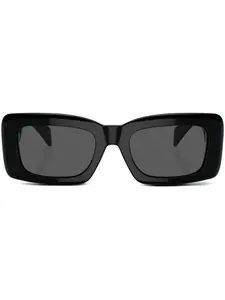 Солнцезащитные очки в квадратной оправе с декором Greca Versace Eyewear, черный