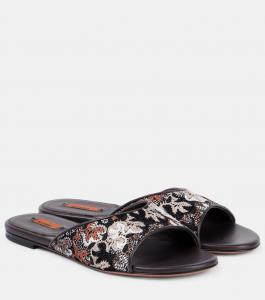 Ламе мюли из кожи Missoni, коричневый