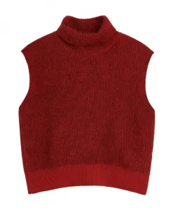 Кашемировый жилет с высоким воротником Soulland, красный