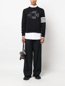 Thom Browne джемпер Fish Icon с жаккардовым узором, синий