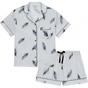 Пижамный комплект Women's Light Gray Feather Victoria's Secret, серый/синий