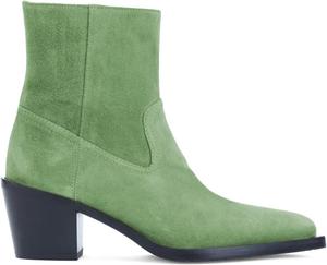 Женские ботильоны на массивном каблуке с заостренным носком и боковой молнией, удобные и стильные для платья WINDBXYB, Green