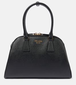 Средняя сумка-тоут из кожи Saffiano Prada, черный