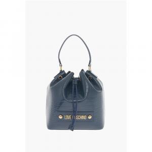 Сумка-ведро LOVE из искусственной кожи с тиснением под крокодила Moschino, Blue