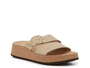 Сандалии на танкетке Birkenstock Papillio By Birkenstock Almina — женские, бежевого цвета