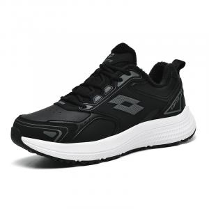 Амортизирующие кроссовки с противоскользящей подошвой для бега женские черные LOTTO, черно-белые