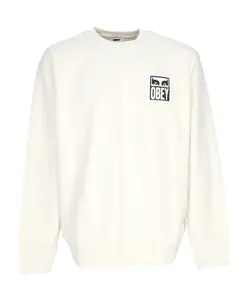 Свитшот Ikonic с круглым вырезом, легкий, из французского махрового трикотажа. Obey, бежевый