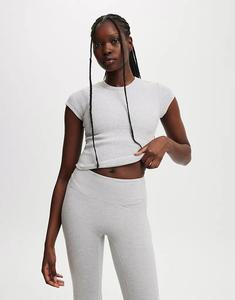 Детская футболка Cotton On Active с закругленным краем, серого цвета Cotton On