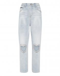 Джинсовые брюки свободного кроя с нашивкой в ​​виде сердца PHILIPP PLEIN, цвет icecube