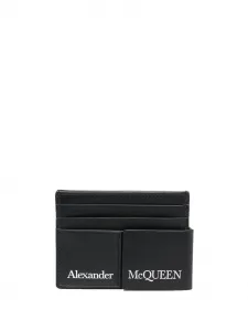 Многослойный картхолдер с логотипом Alexander McQueen, черный