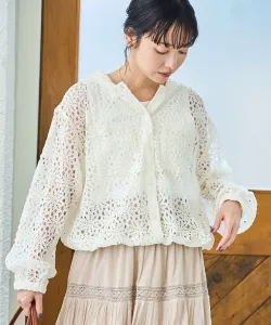 Худи с цветочным кружевом Coen, цвет Off White