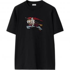 Футболка с вышивкой Equestrian Knight Burberry, черный