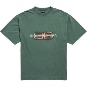 Футболка с принтом логотипа Balenciaga, темно-зеленый