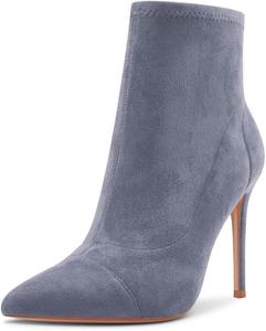 Женские ботильоны на высоком каблуке Castamere, без застежки, с заостренным носком, эластичные ботинки-стилет, классические базовые ботинки с каблуком 10 см, Grey