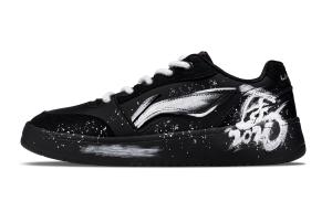 Мужские скейтбордистские кроссовки Li Ning Sycee V3 с износостойким верхом и возможностью увеличения высоты., черный белый