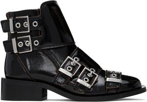 Женственные сапоги из наплака с пряжкой GANNI