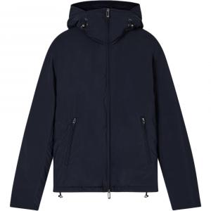 Водоотталкивающая куртка с капюшоном из нейлона EMPORIO ARMANI, синий