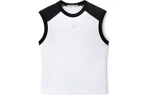 Футболка с логотипом Fisheye и регланными плечами Alexander Wang, бело-черная