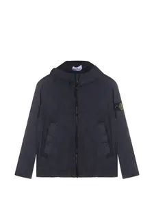 Куртка с капюшоном на молнии Stone Island Junior, синий