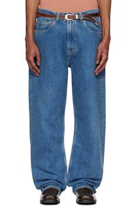 Синие джинсы третьего покроя OUR LEGACY