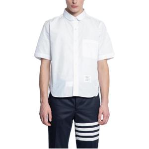 Поплин рубашка с круглым подолом THOM BROWNE, белый