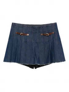 Плиссированная юбка мини с пряжкой Maje, синий