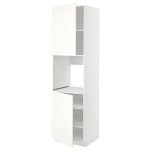 Высокий шкаф с духовкой и 2 дверцами/полками METOD IKEA, 60x60x220 см, цвет white/vallstena white