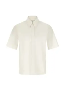 Рубашка с короткими рукавами и вышитым логотипом JIL SANDER, белый