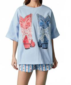 Футболка Sweetheart Rodeo в синем Peach Love