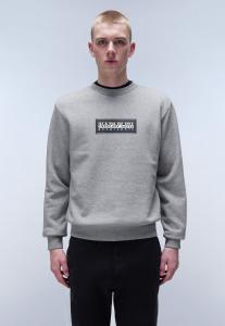 Толстовка Napapijri BOX LOGO, Medium Grey Melange/Mottled Grey
