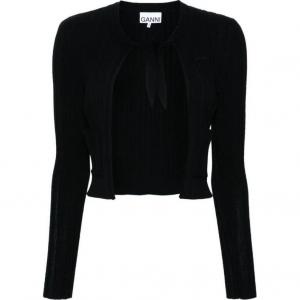 Кардиган на завязках с резинкой GANNI, черный