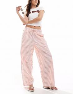 Брюки-бочонки ASOS DESIGN из сирсакера в розовую полоску