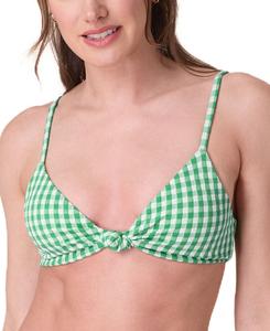 Женский бикини-топ "Санторини" в клетку Andie, Green Gingham