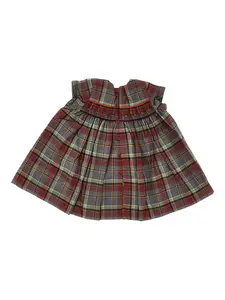 Платье в клетку на пуговицах Bonpoint, красный