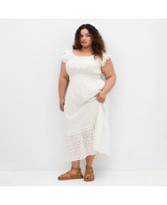 Женское миди-платье с вышивкой Sweet Broderie CITY CHIC, Ivory