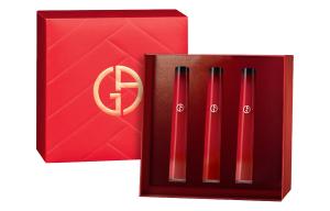 GIORGIO ARMANI AMANI Limited Red Tube триколор бокс набор блеска для губ матовый легко растушевывается 6,5мл+6,5мл+6,5мл