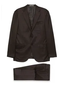 Шерстяной костюм на двух пуговицах Corneliani, коричневый