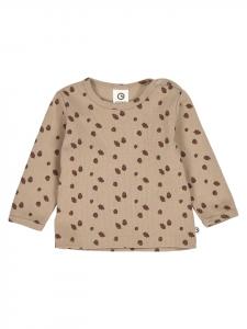 Детская рубашка с длинными рукавами бежевого/темно-зеленого/темно-зеленого цвета müsli