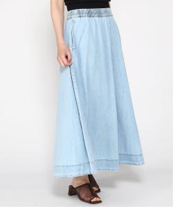 (W) Джинсовая макси-юбка с легкой талией