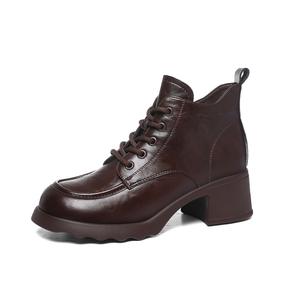 Golden Silk Rabbit Ботильоны женские коричневые на каблуке 5,5 см, цвет Brown