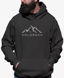 Мужская худи с длинным рукавом Colorado Ski Towns Word Art LA Pop Art, серый