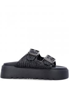 Босоножки на платформе с клетчатым узором Birkly Casadei, черный