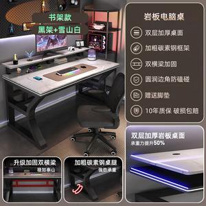 Компьютерный стол Zhenyanxuan 80x60x75 см для спальни и учебы, двухуровневый, с черной и белой рамой и отверстием для кабелей