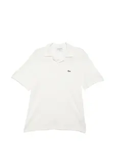 Поло с вышитым логотипом Lacoste, белый