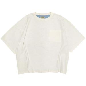 Футболка Kapital Jersey 2Tones Big Pocket T-Shirt (Bone), Ecru/Sax