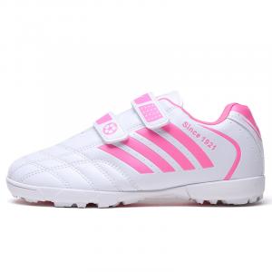 Футбольные бутсы детские, легкие, с низким верхом, с противоскользящей амортизацией и износостойкостью Binary, белый/розовый